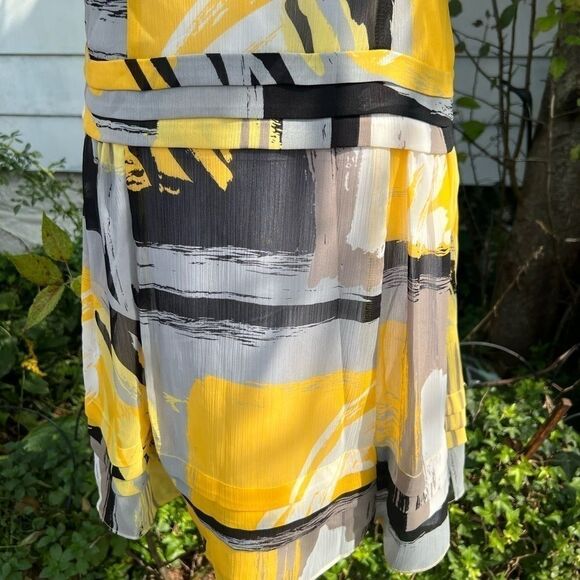 *** Walter Tie Neck Cut Out Front Abstract Dress (F003) - Picture 10 of 16